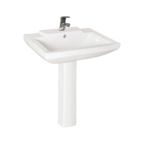 Milano Lucy Wash Basin With Pedestal – 585 X 455 X 815mm