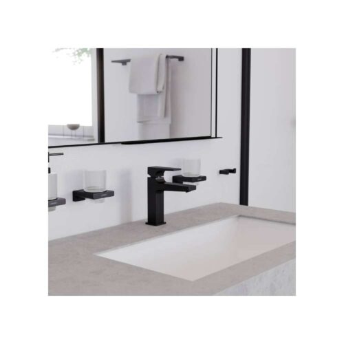 Milano Eco Diva Basin Mixer With Pop Up Waste, Matt Black