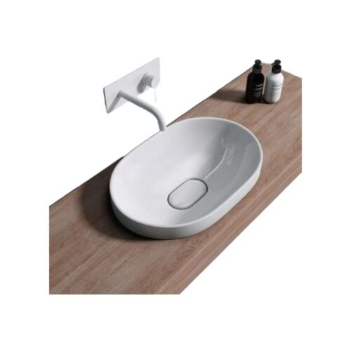 Milano 2794 Above Counter Semi Recessed Oval Wash Basin – 515X580X185CM