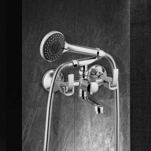 Milano Cary Chrome Bath Mixer With Shower Set