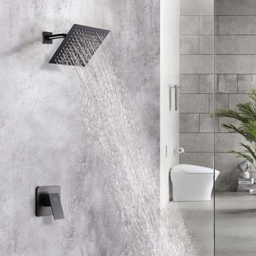 Milano Eco Diva Bath Shower With Shower Set, Matt Black