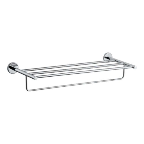 Jaquar (ACN-CHR-1181S) 600 mm Stainless Steel Towel Shelf with Lower Hangers – Chrome