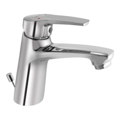 Essco Jaquar (STE-CHR-107051B) 375 mm Long Braided Hoses & Single Lever Basin Mixer with Popup Waste – Chrome