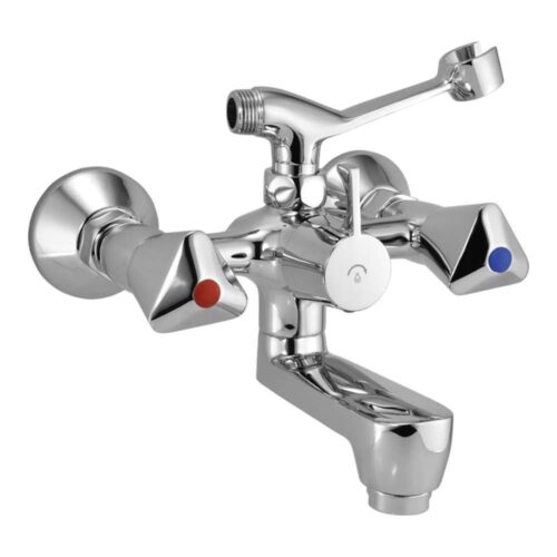 Essco Jaquar (TQT-CHR-517) Wall Mounted Bath & Shower Mixer with Telephone Shower Crutch – Chrome